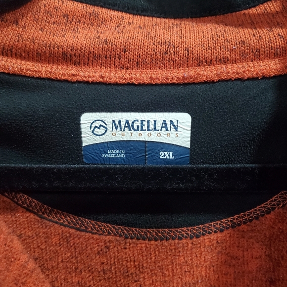 Magellan Outdoors Men's Orange Mock Neck Sweater, Size XXL. - Picture 2 of 5